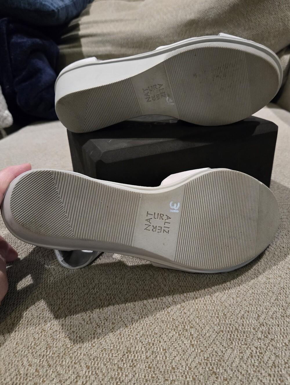 Naturalizer Riviera White Ankle-Strap Wedge Sandals - Picture 5 of 7